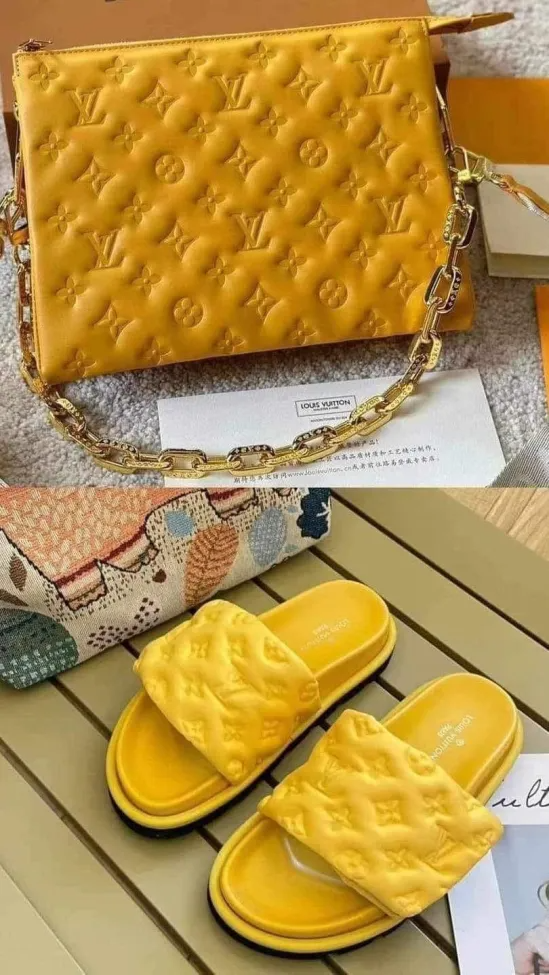 Fashion Slides with Bag Set #LOV