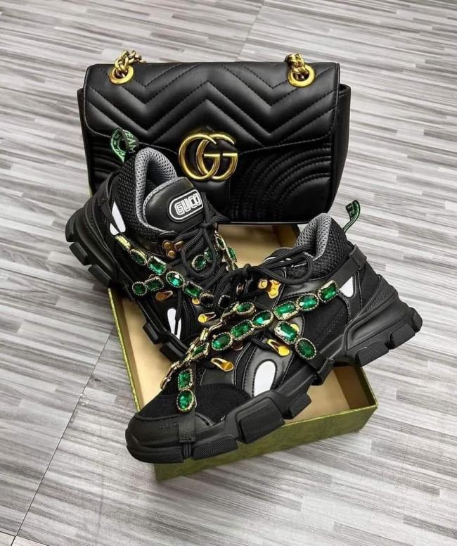 Women Quality Shoes with Bag Set #GUI