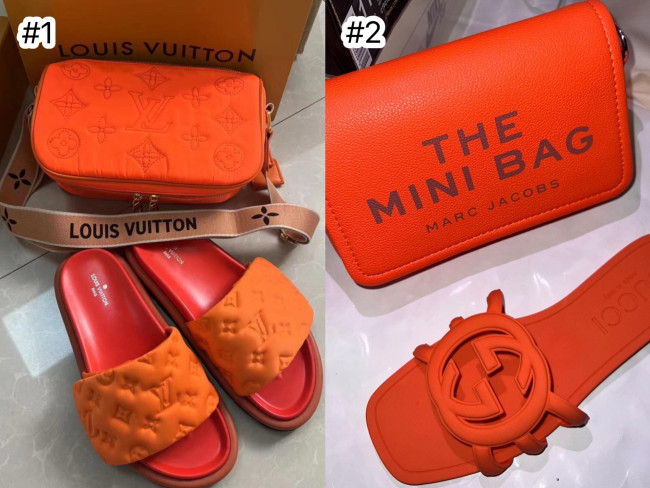  Women Fashion Slides with Bag Set #GUI #LOV