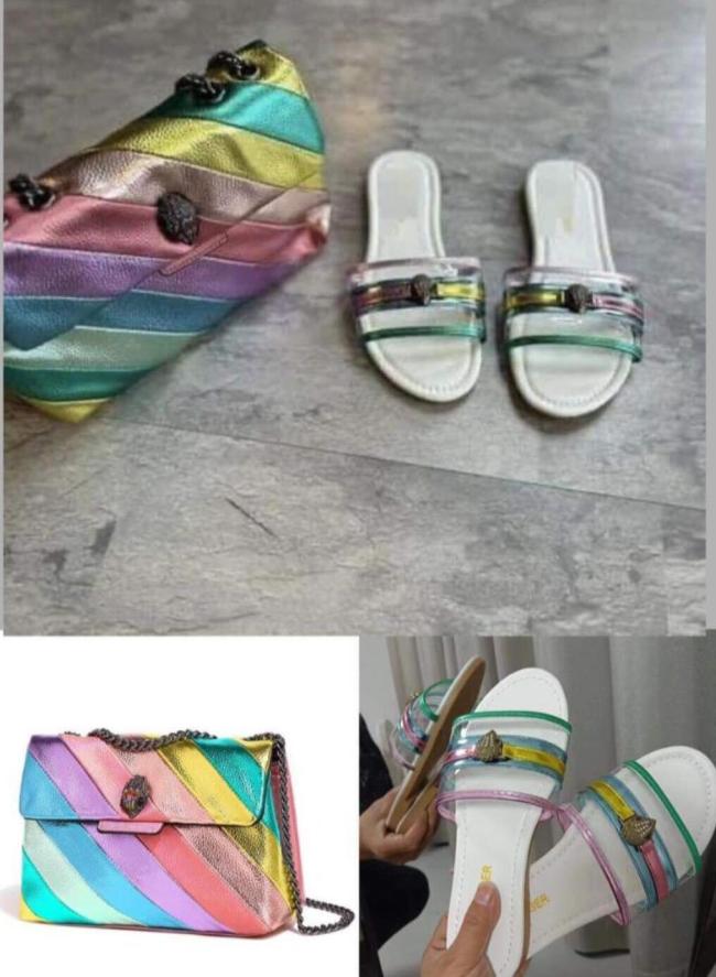 Fashion Slides with Bag Set #NOO