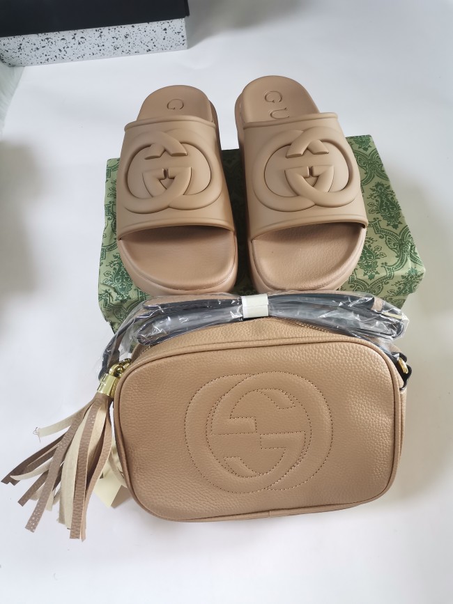 Women Fashion Slides with Bag Set #GUI