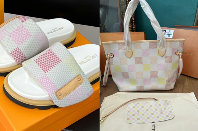 Women Fashion Tote Bag with Slides Set #LOV