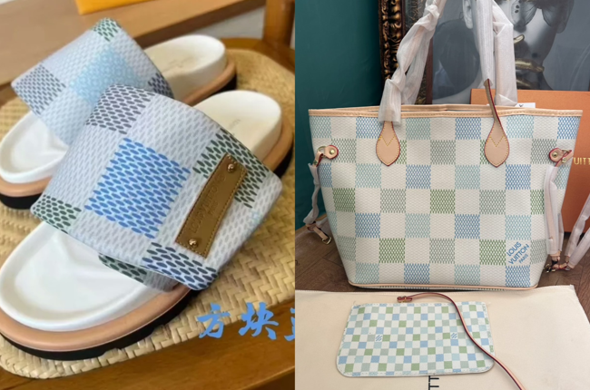 Women Fashion Tote Bag with Slides Set #LOV