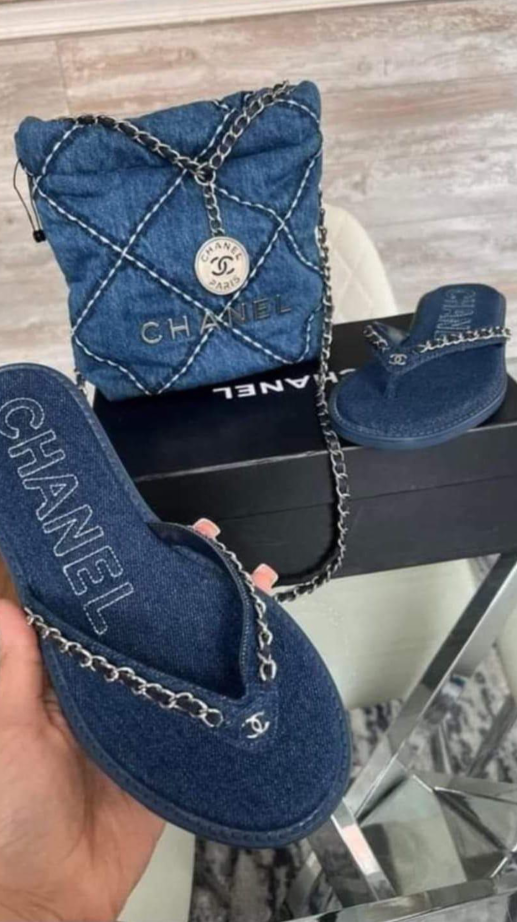 Fashion Slides with Bag Set #CHA