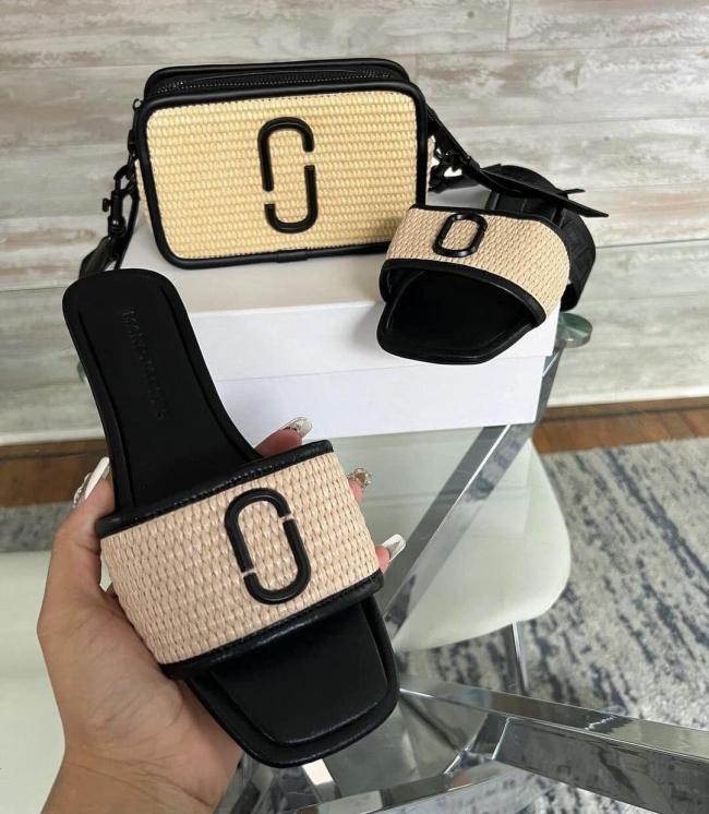 Fashion Slides with Bag Set #MJ