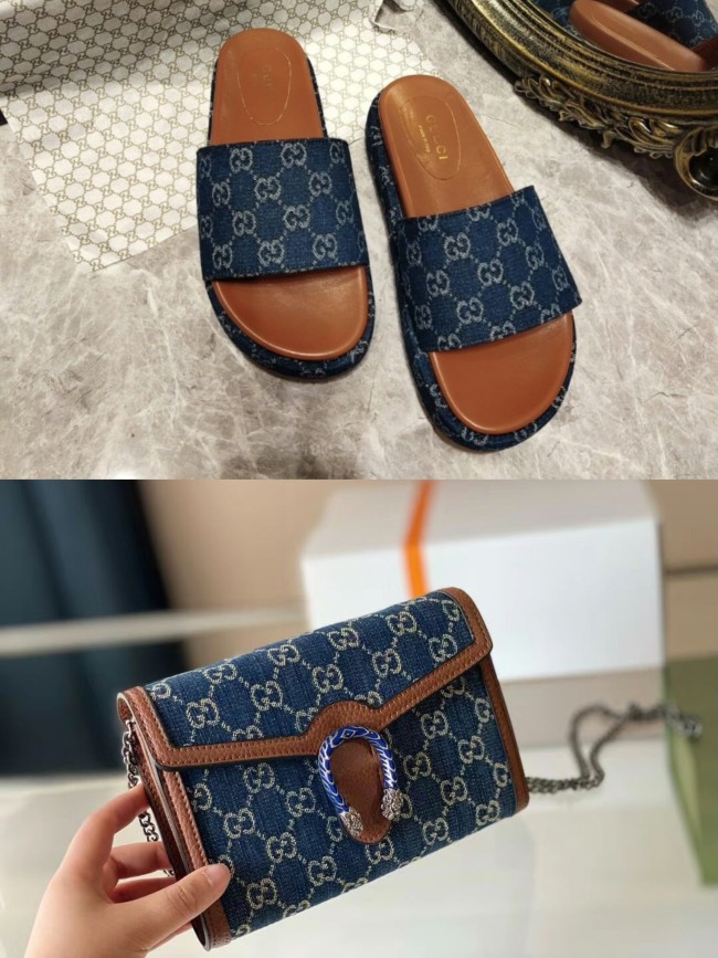  Fashion Slides with Bag Set #GUI