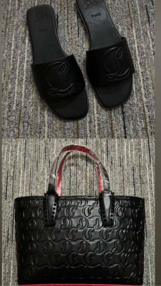  Fashion CL Slides with Bag Set