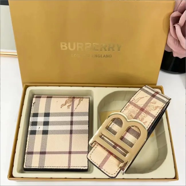  Fashion Belt with Wallet Set with Box  #BUR