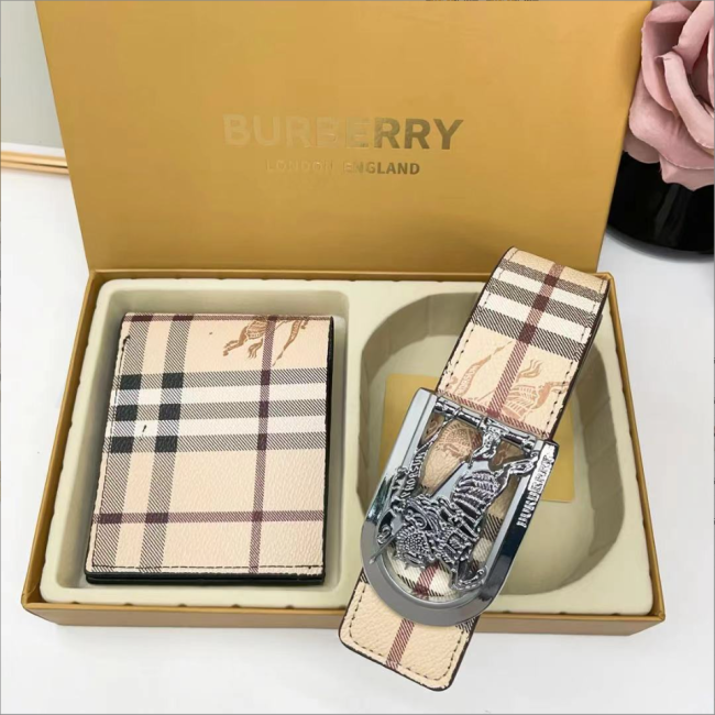  Fashion Belt with Wallet Set with Box  #BUR