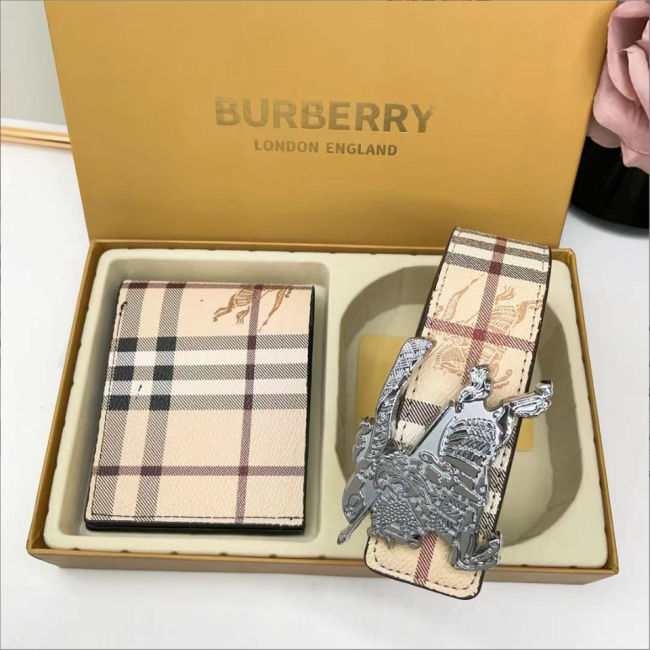  Fashion Belt with Wallet Set with Box  #BUR