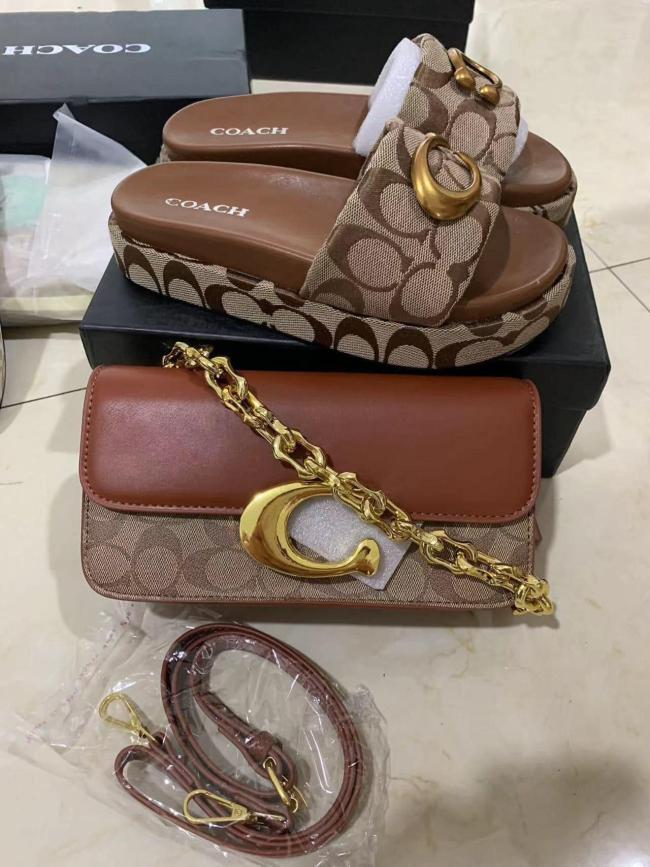 Fashion Slides with Bag Set #COA