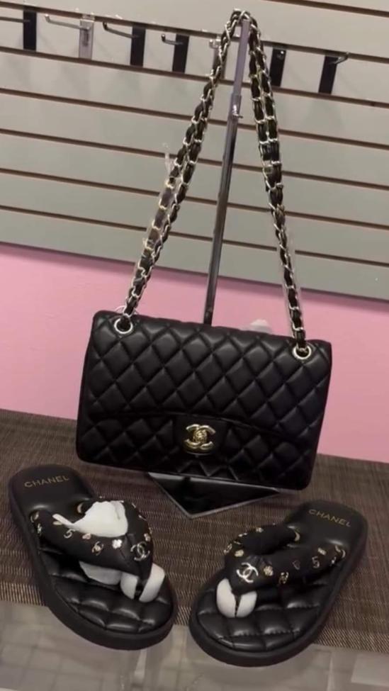 Fashion Slides with Bag Set #CHN