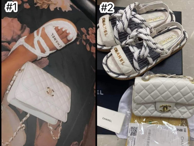 Women Fashion Slides with Bag Set #CHN