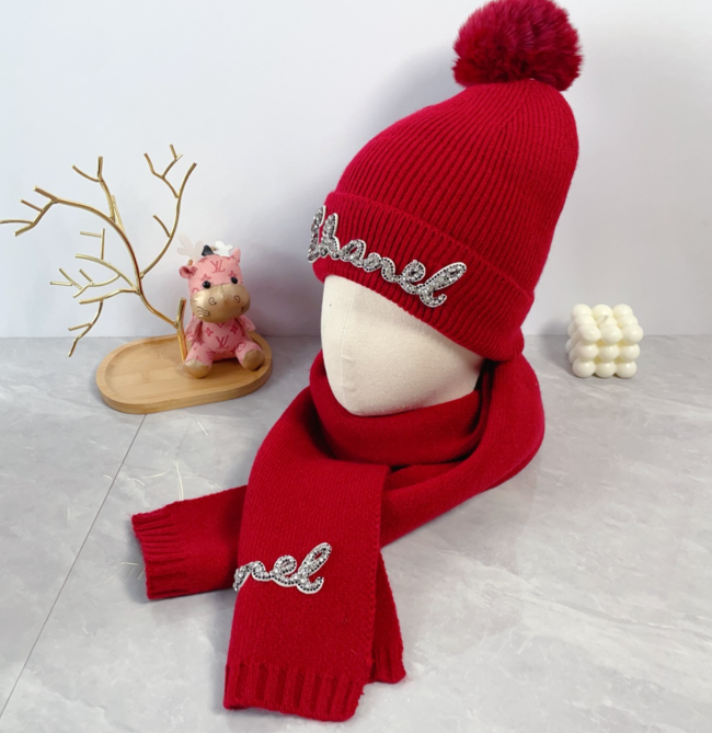 Fashion Scarf with Hat Set #CHN #DIO