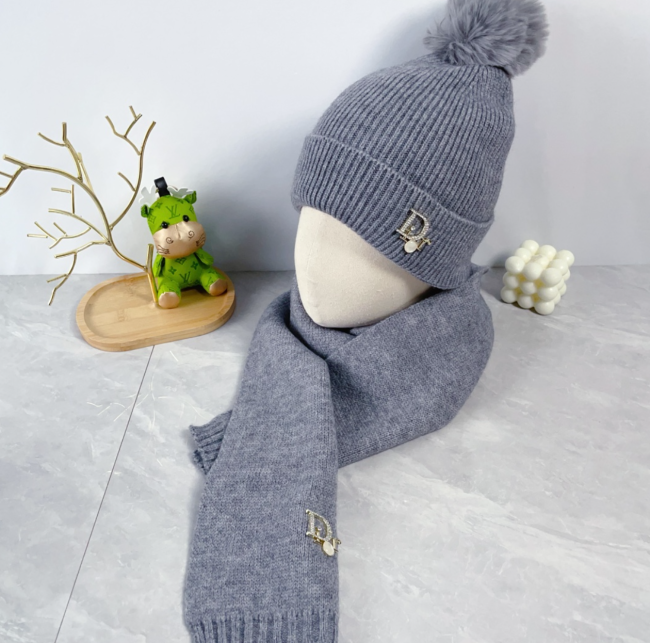 Fashion Scarf with Hat Set #CHN #DIO