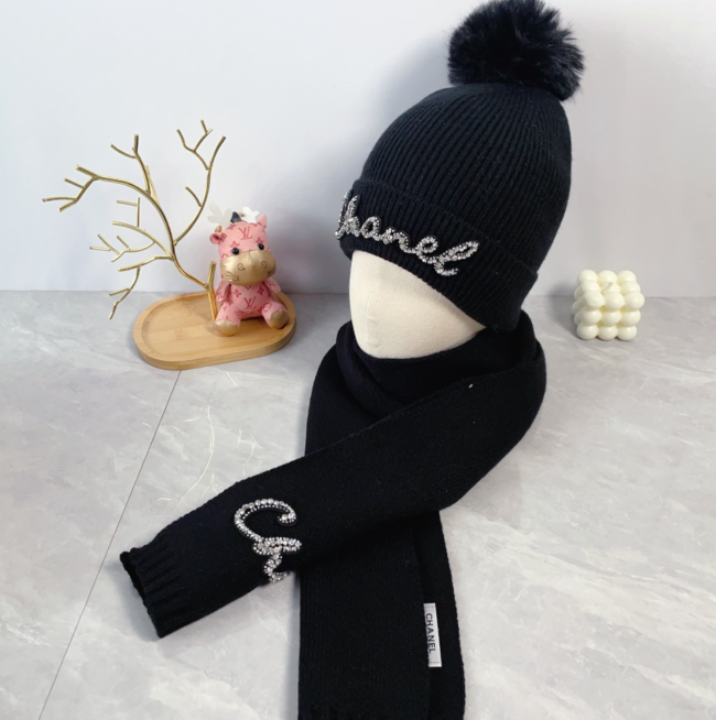 Fashion Scarf with Hat Set #CHN #DIO