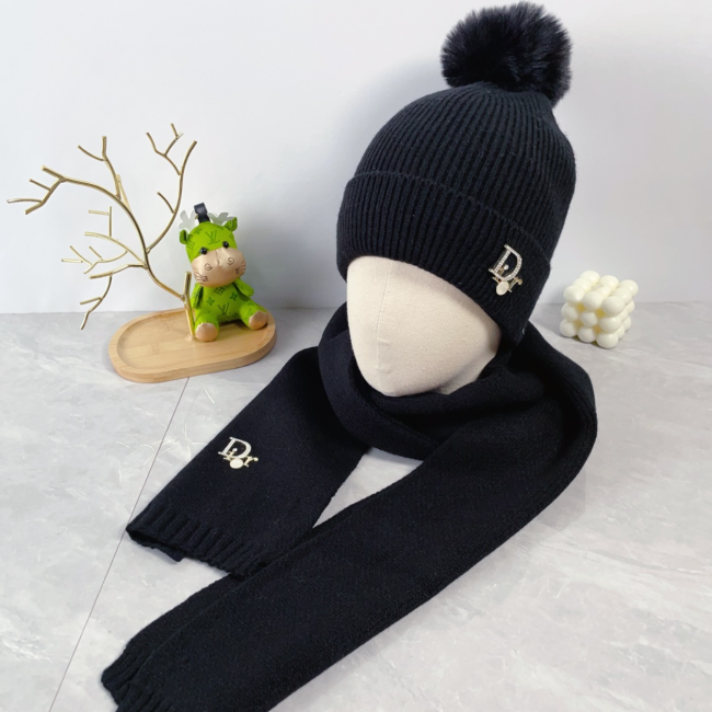 Fashion Scarf with Hat Set #CHN #DIO