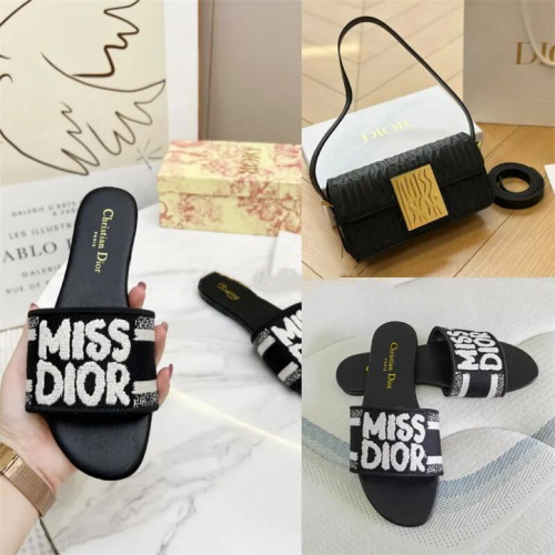 1 Set Fashion Casual Slipper & Shoulder Bag #DIO