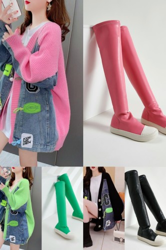 Fashion Cardigan with Boots Set  #NOO