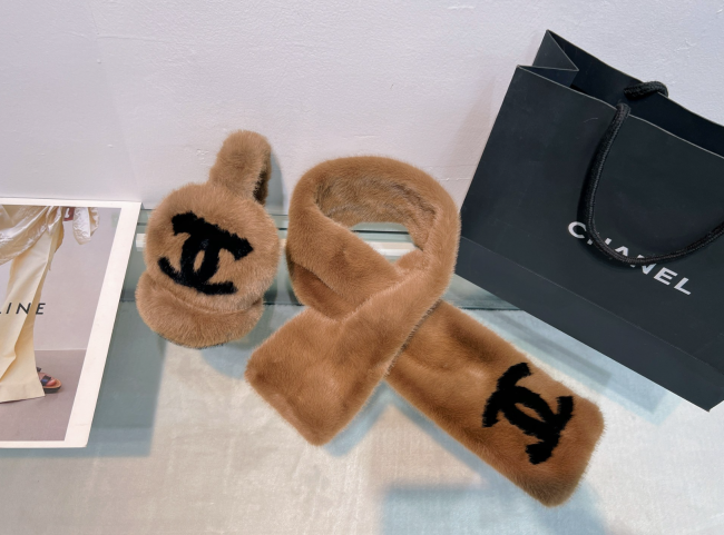 Fashion Scarf with Ear Clip Set #CHN #LOV