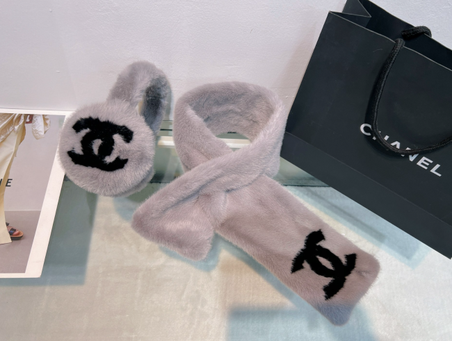 Fashion Scarf with Ear Clip Set #CHN #LOV