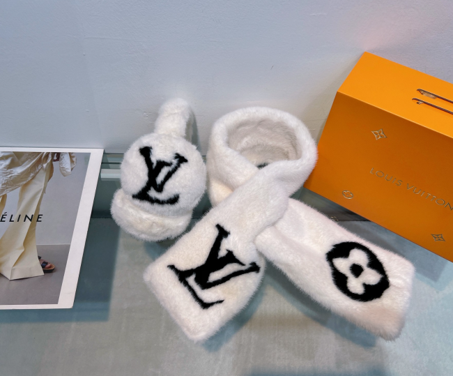 Fashion Scarf with Ear Clip Set #CHN #LOV