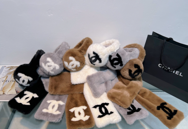 Fashion Scarf with Ear Clip Set #CHN #LOV