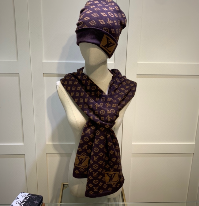 Fashion Wool Scarf with Hat Set #LOV