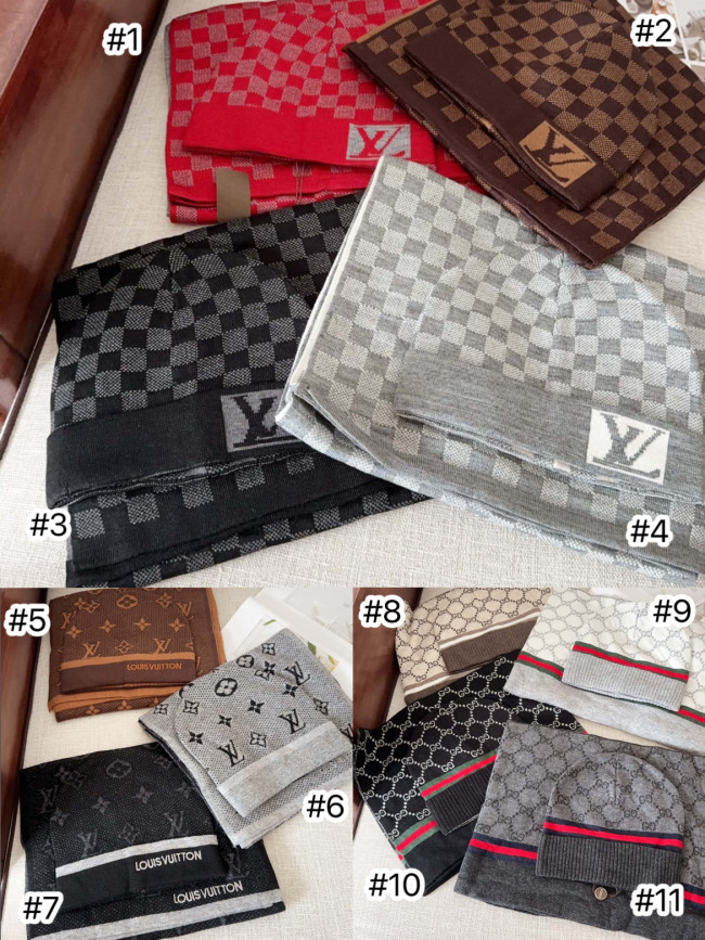 Fashion Wool Scarf with Hat Set #LOV #GUI