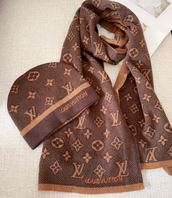 Fashion Wool Scarf with Hat Set #LOV #GUI