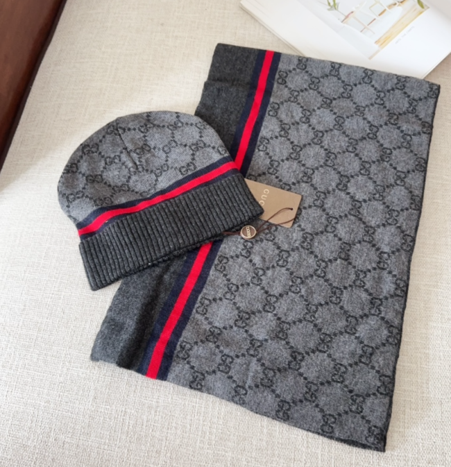 Fashion Wool Scarf with Hat Set #LOV #GUI