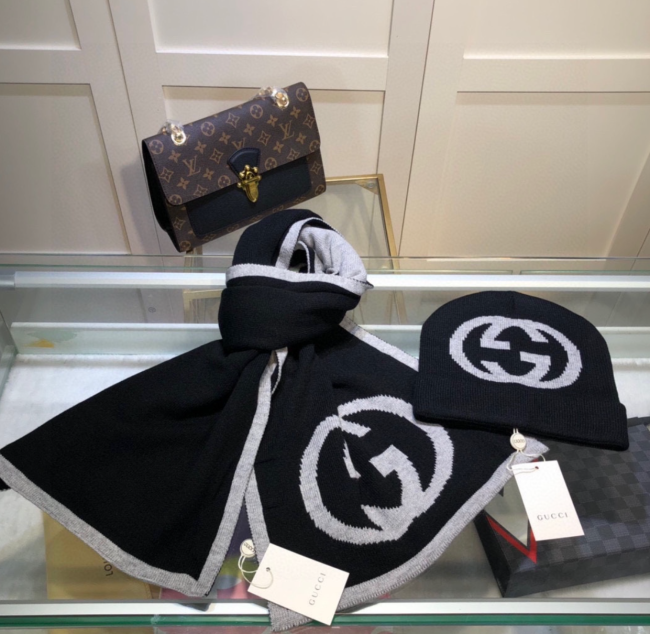 Fashion Scarf with Beanies Hat #GUI