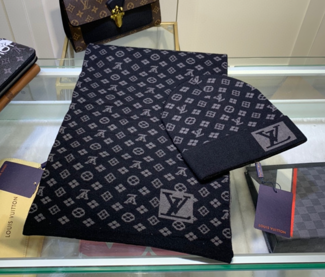 Fashion Wool Scarf with Hat Set #LOV