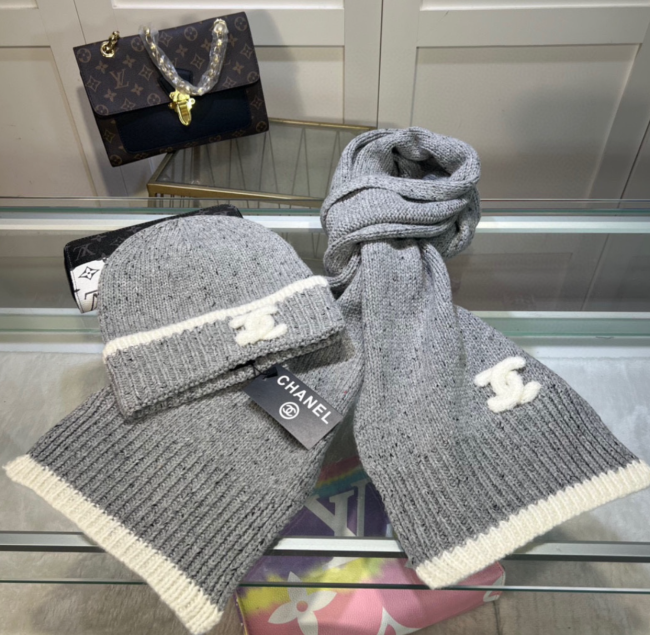 Fashion Wool Scarf with Hat Set  #CHN