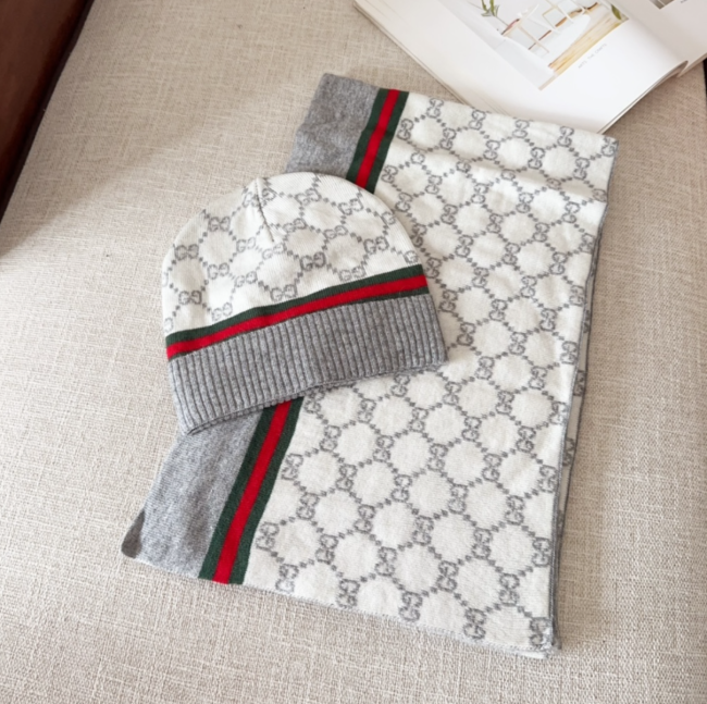 Fashion Wool Scarf with Hat Set #LOV #GUI