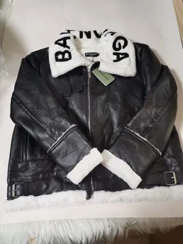 High Quality Leather Furry Jacket #BAL