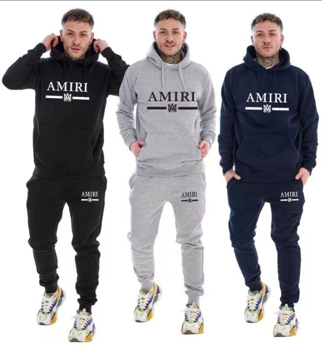 Fashion Amiri Hoodie Suit Set with Tags
