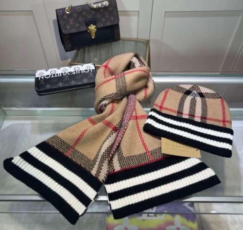Fashion Scarf with Hat Set #BUR