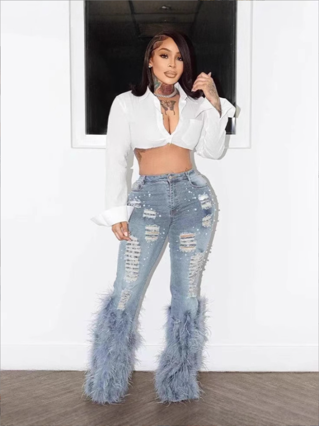 Fashion Women Jeans Size S-2XL #NOO