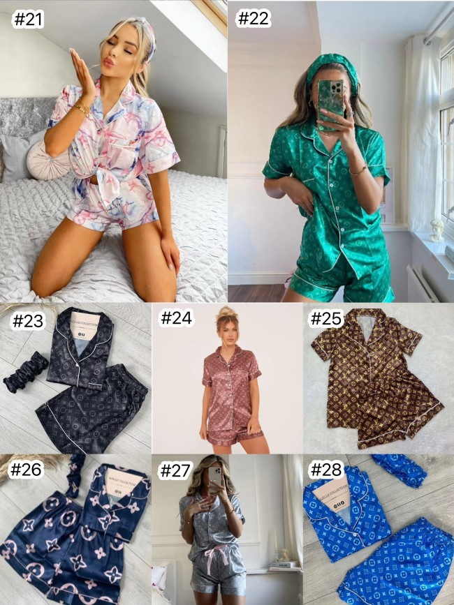 Fashion Pajama Silky Shorts Set #LOV