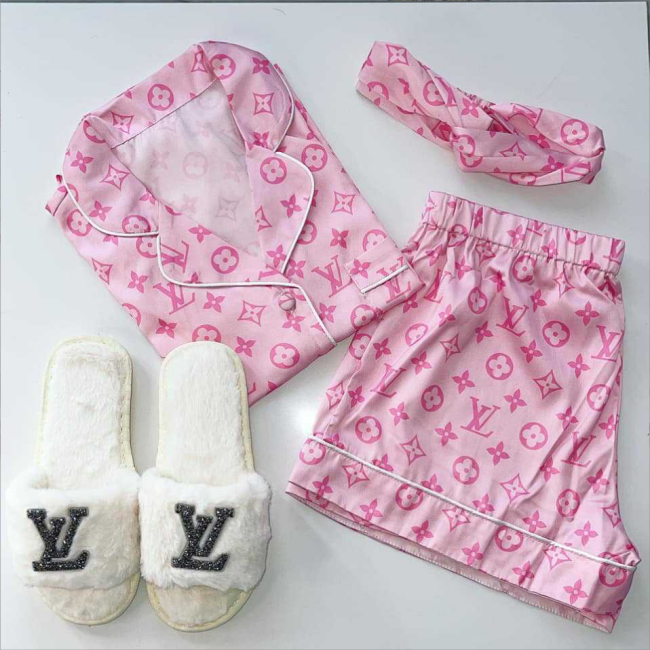 Fashion Pajama Silky Shorts Set #LOV