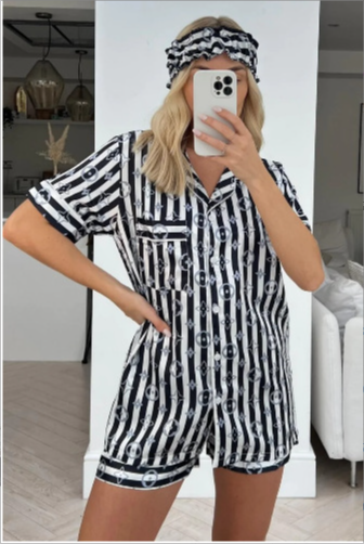 Fashion Pajama Silky Shorts Set #LOV
