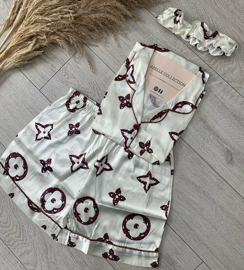Fashion Pajama Silky Shorts Set #LOV