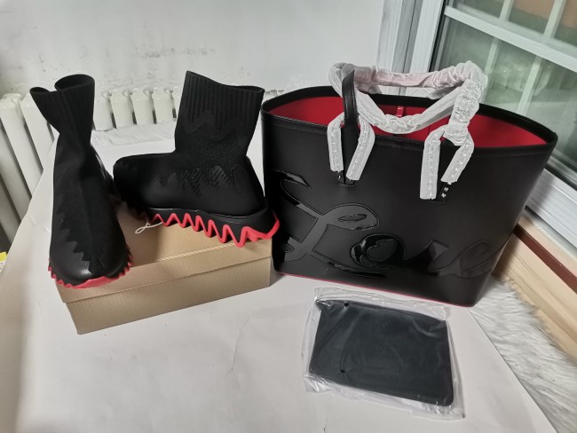 Fashion CL Shoes with Bag Set