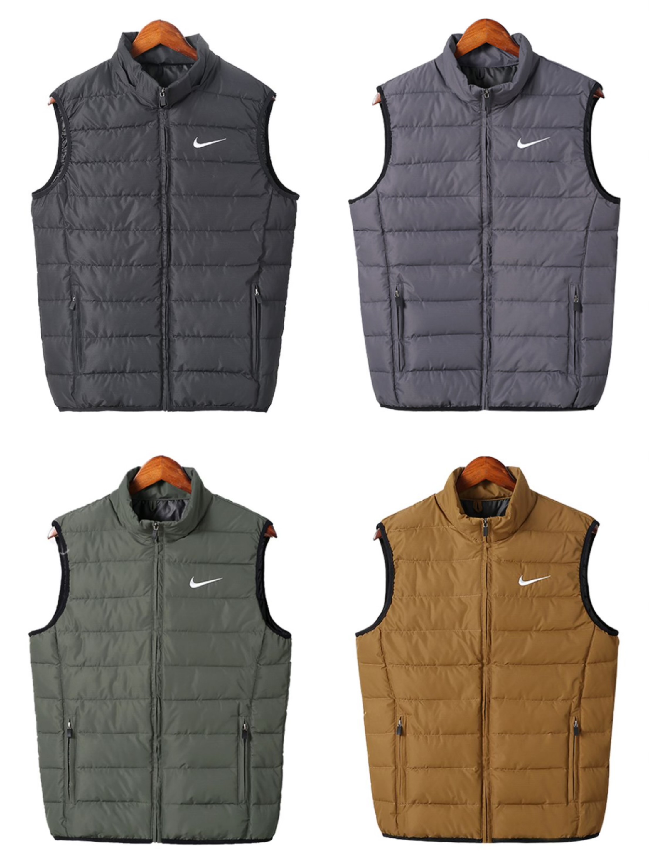 Men Fashion Vest Coat with Hood Size M-3XL #NIK
