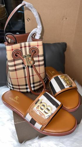 Fashion Slides with Bag Set #BUR