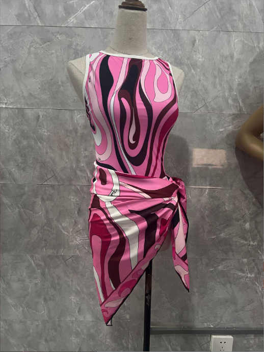 Fashion PUCCI swimsuit with Ribbon Set