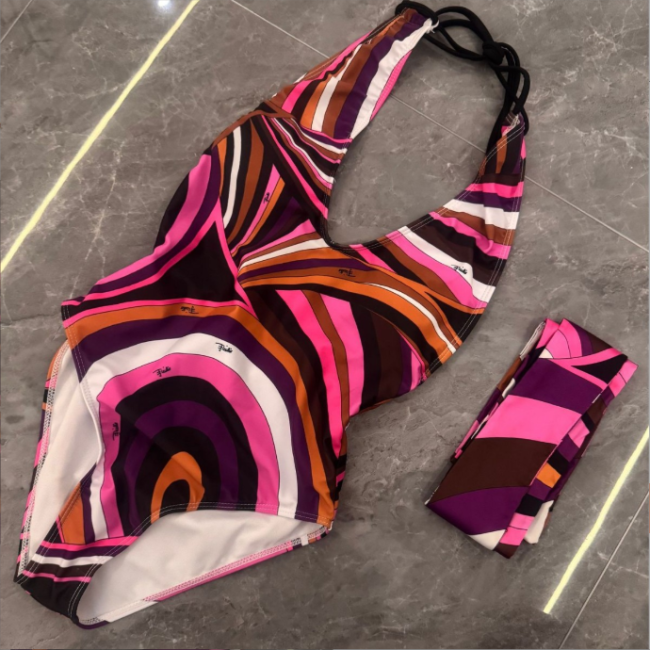 Fashion PUCCI swimsuit with Ribbon Set