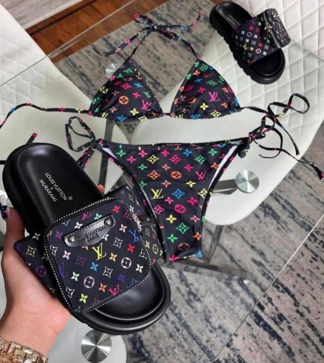 Fashion Swimsuits with Slides Set #LOV