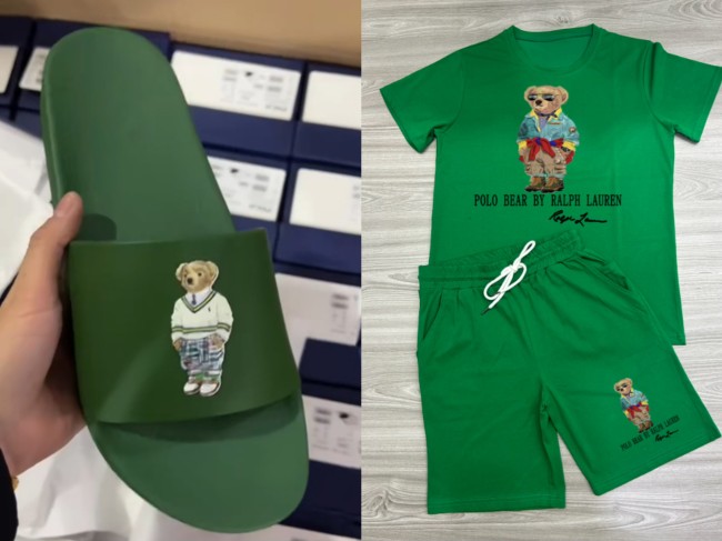 Fashion Tshirt Short with Slides Set #POL